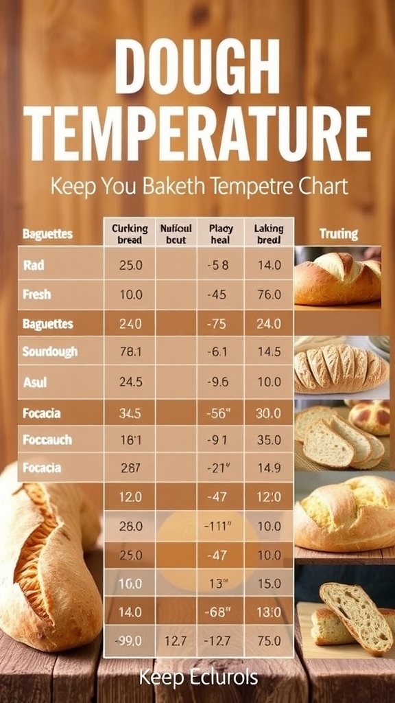Essential Dough Temperature Chart for Perfect Baking Dough temperature chart showing ideal temperatures for different types of bread.